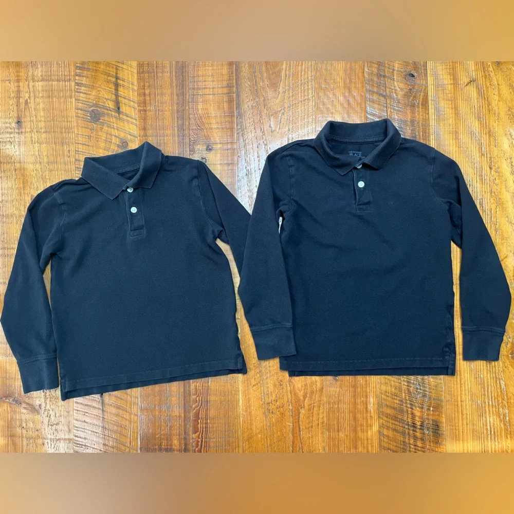 The Children’s Place Long Sleeve Uniform Polos (Bundle of 2) Size Medium 7-8